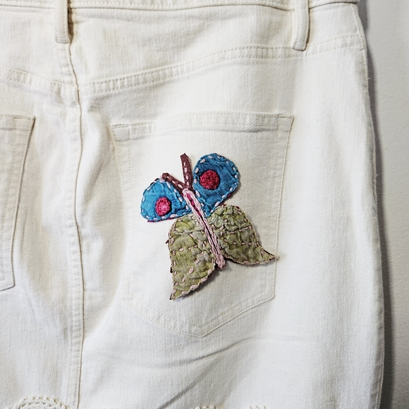 Upcycled Patchwork Lace Maxi Skirt Size 12 Boho Mixed Fabrics Reworked Vintage - Picture 9 of 11